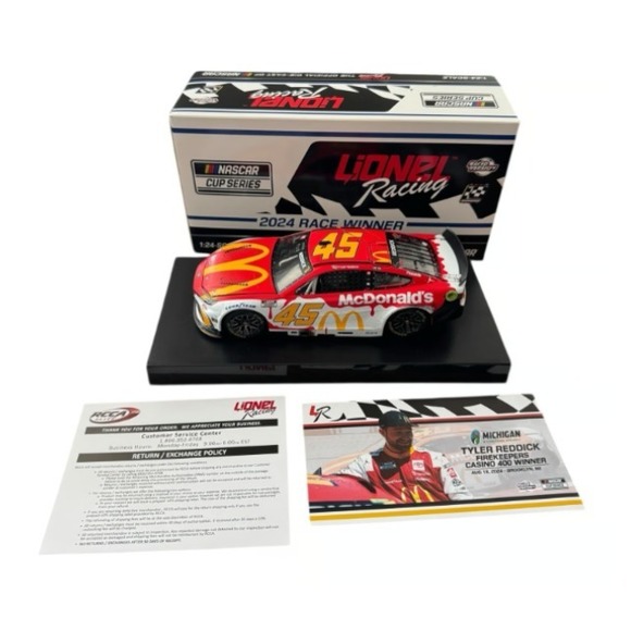 Tyler Reddick 2024 Lionel #45 McDonald's Michigan Raced Win Toyota Camry 1/24